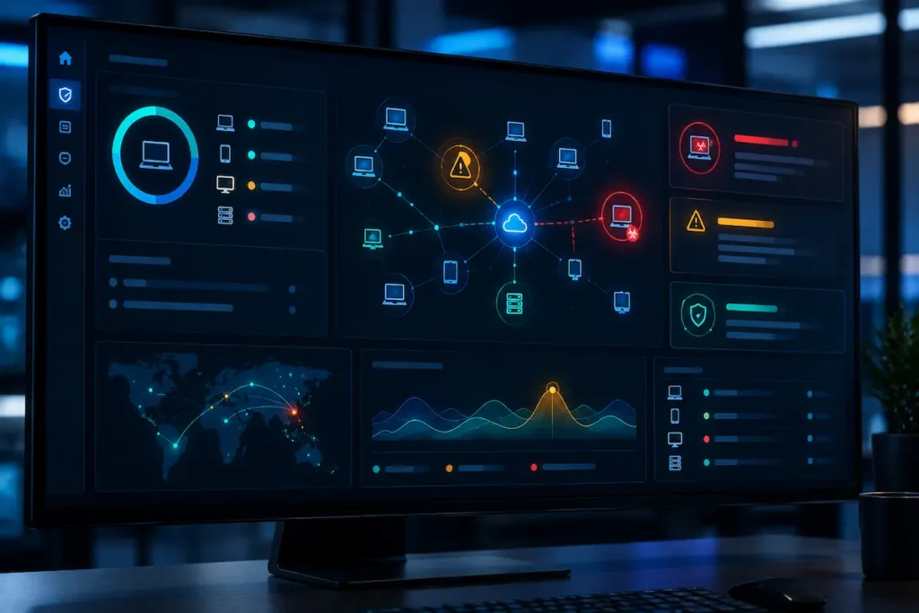 EDR dashboard showing behavioral detection and endpoint isolation for AI endpoint security