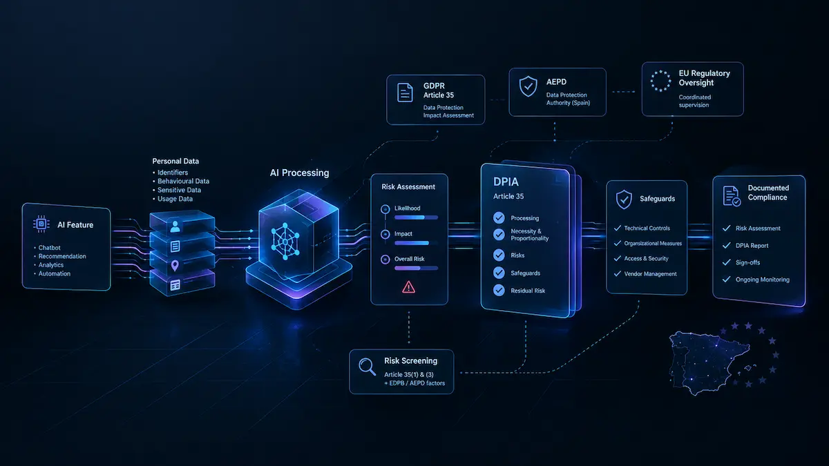 AI DPIA checklist and GDPR Article 35 risk assessment for Spain-facing SaaS startups